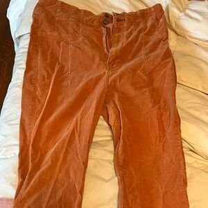 Free People Jayde Rust Orange Corduroy Flare Jeans